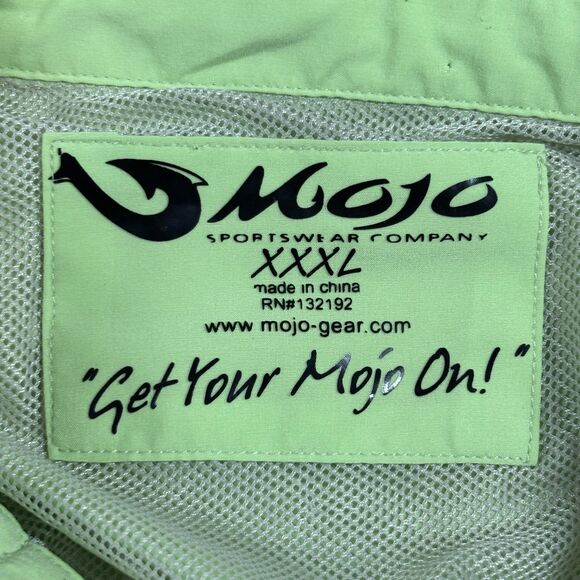 Mojo Sportswear Shirt Men's 3XL Green Performance Fishing Pockets Vented - Picture 7 of 8